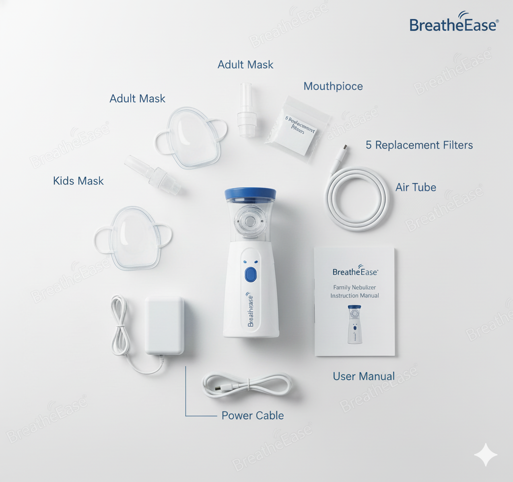 BreatheEase Family Nebulizer (For Adults And Kids )